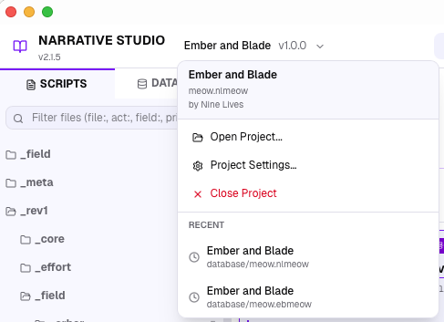 프로젝트 드롭다운