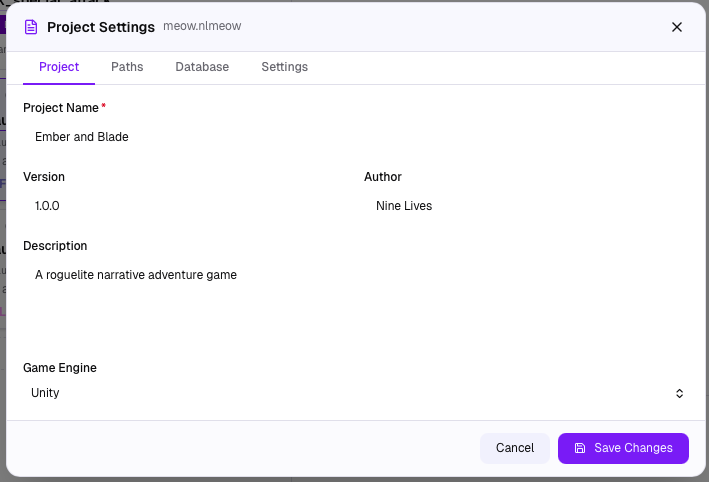 프로젝트 설정 - Project 탭