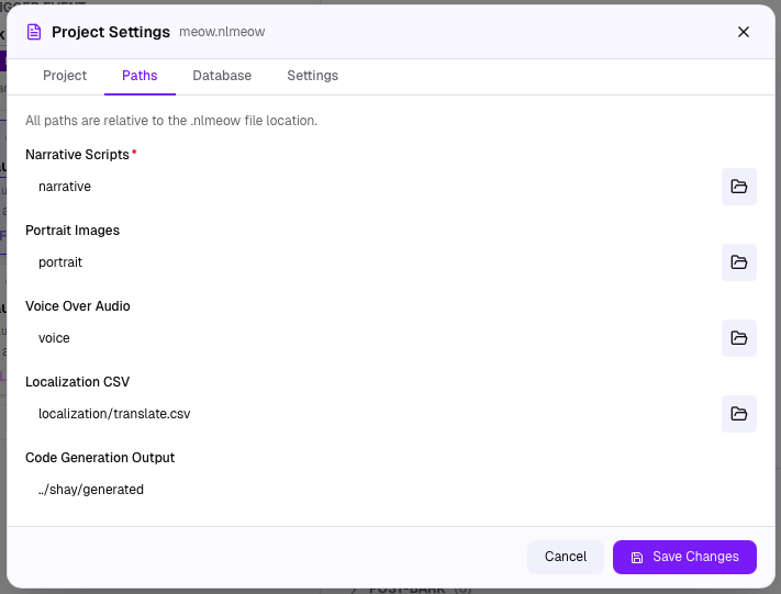 프로젝트 설정 - Paths 탭